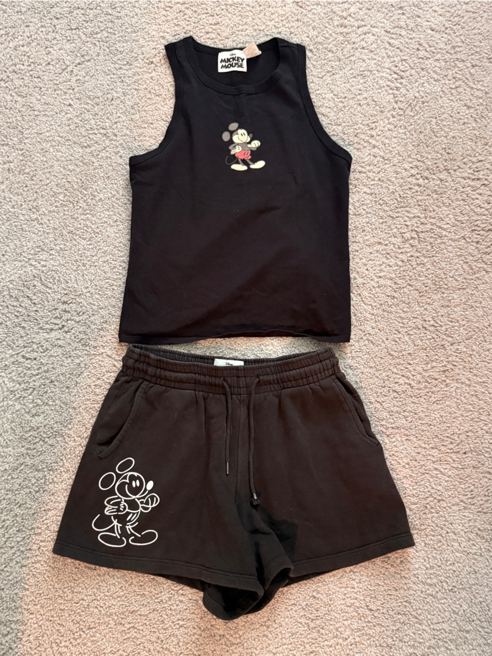 Disney Black Mickey Mouse Tank Top & Shorts Set